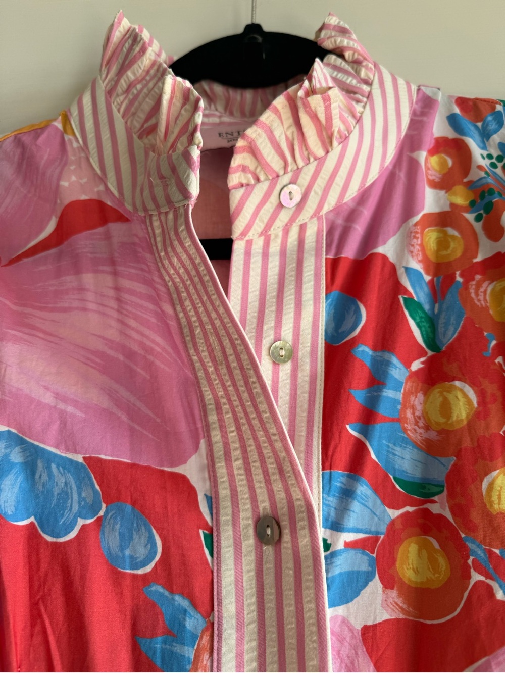 Entro Women’s Pink Floral Button-Front Dress - Picture 4 of 6